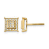 Diamond Small Double Square Bezel Post Earrings