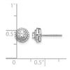 14k White Gold 1/2 carat Diamond Cluster Post Earrings