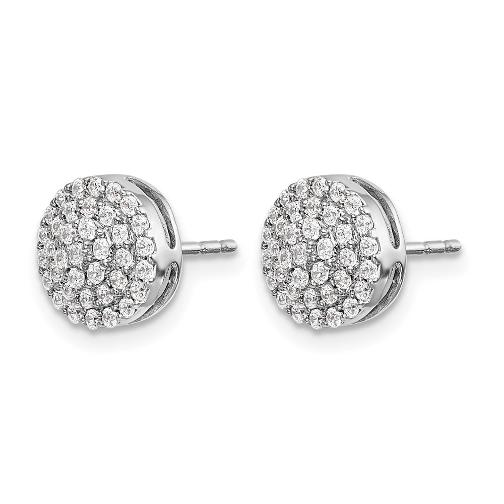 14k White Gold 1/2 carat Diamond Round Cluster Post Earrings