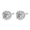 14k White Gold 1/2 carat Diamond (Holds 2-6.5mm Stones) Semi-mount Halo Stud Earrings