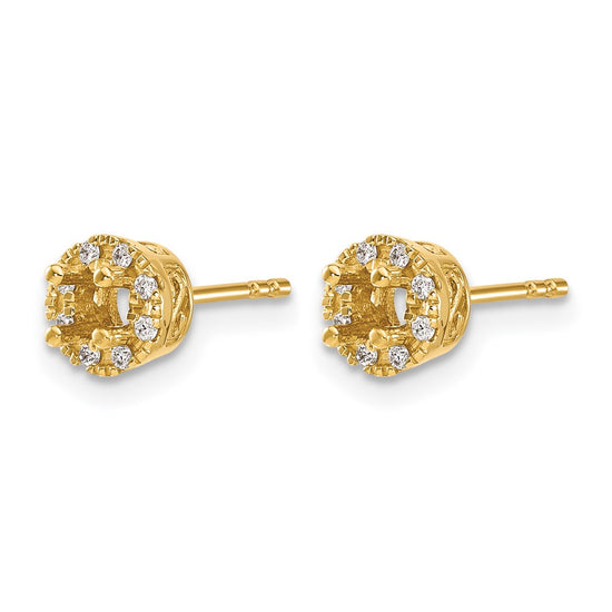 Diamond Semi-Mount Stud Earrings