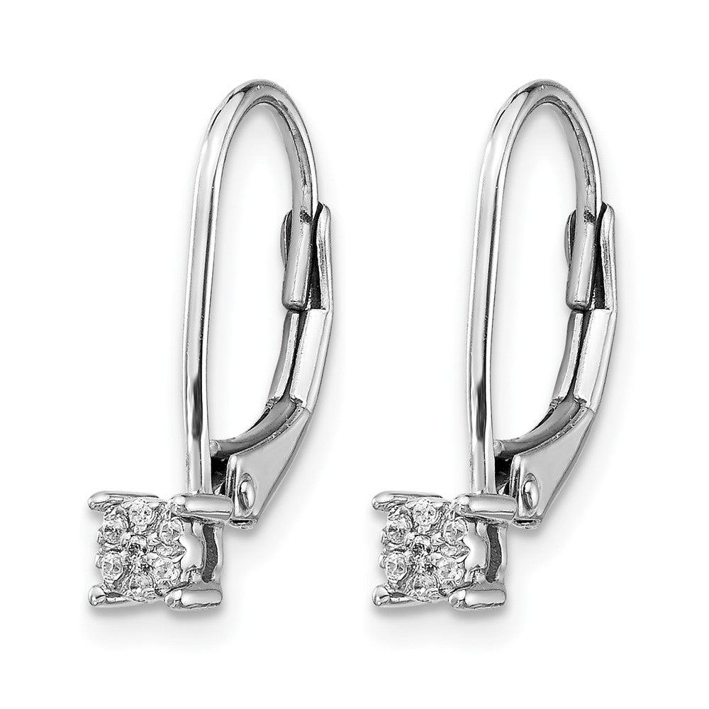 Diamond Cluster Leverback Earrings