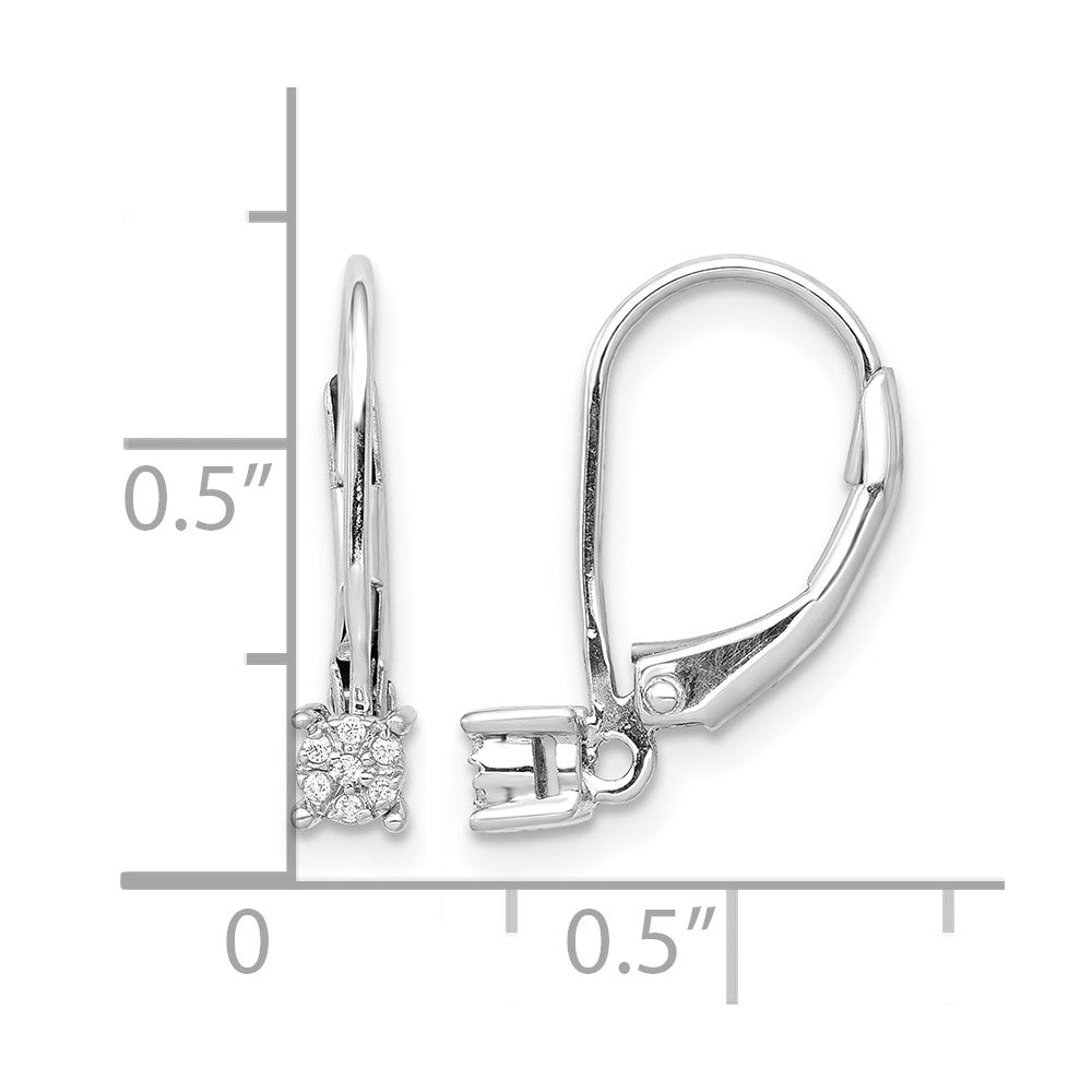 Diamond Cluster Leverback Earrings