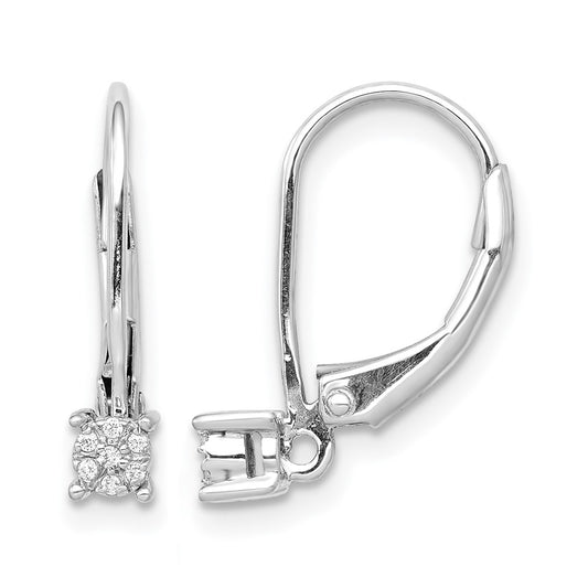 Diamond Cluster Leverback Earrings