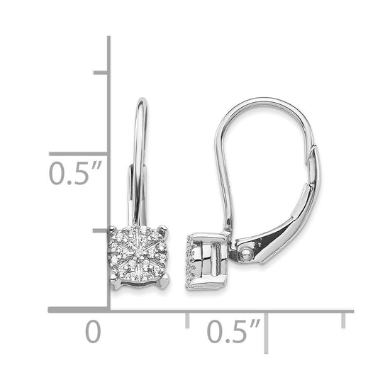 Diamond Cluster Leverback Earrings