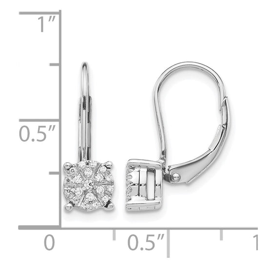 Diamond Cluster Leverback Earrings