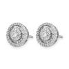 14k White Gold 1/2 carat Diamond Cluster Post Earrings