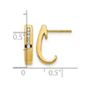 14k 1/10 carat Diamond Channel J-Hoop Post Earrings