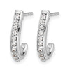 Diamond J-Hoop Post Earrings