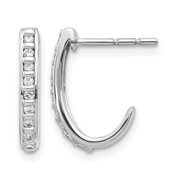 Diamond J-Hoop Post Earrings