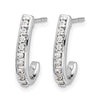 Diamond J-Hoop Post Earrings