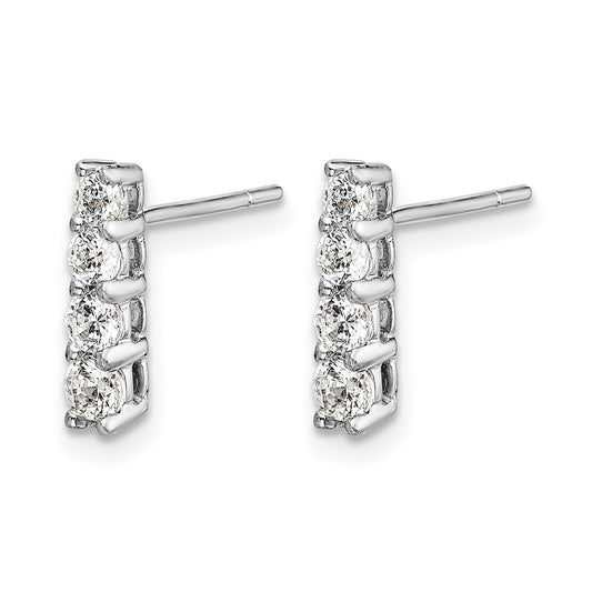 4-Stone Diamond Post Earrings