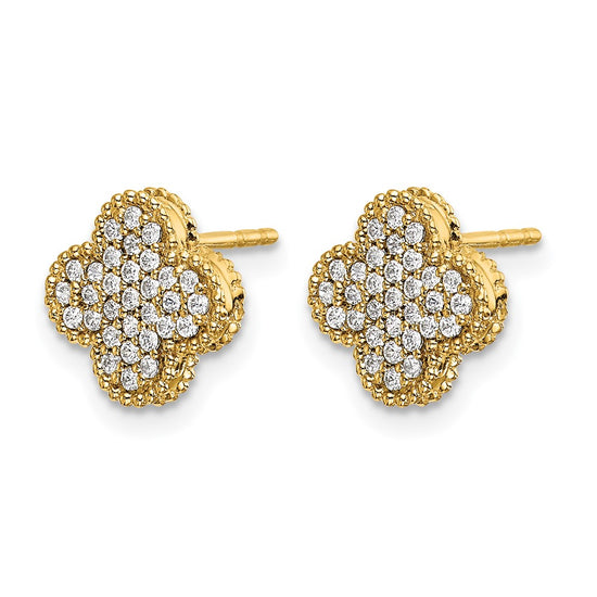Diamond Quatrefoil Post Earrings