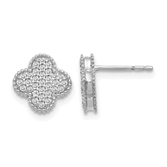 Diamond Quatrefoil Post Earrings