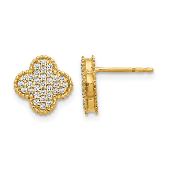 Diamond Quatrefoil Post Earrings
