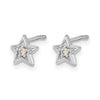 Gold Diamond Star Post Earrings
