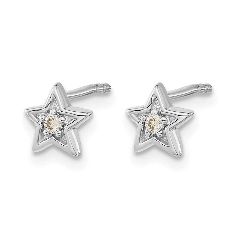 Gold Diamond Star Post Earrings