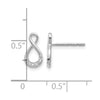 14k White Gold Diamond Twisted Infinity Post Earrings