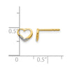 Gold Diamond Heart Post Earrings