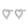 Diamond Heart Post Earrings