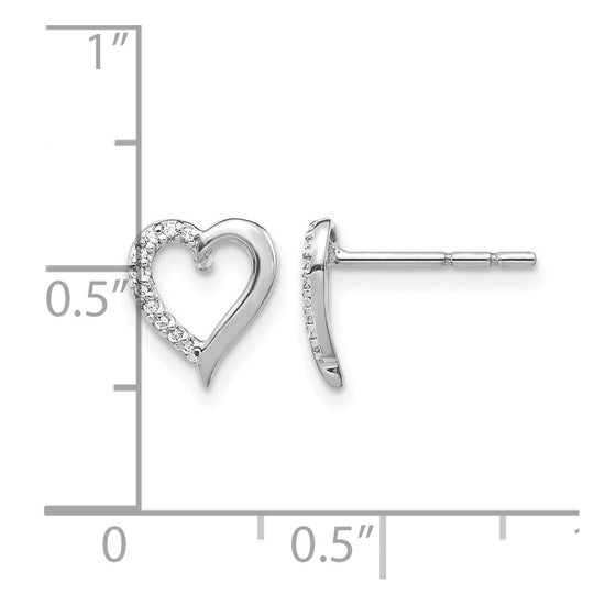 Diamond Heart Post Earrings