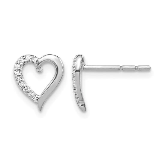 Diamond Heart Post Earrings