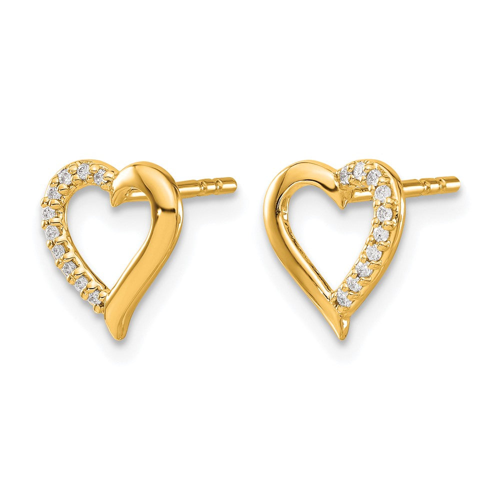 Diamond Heart Post Earrings