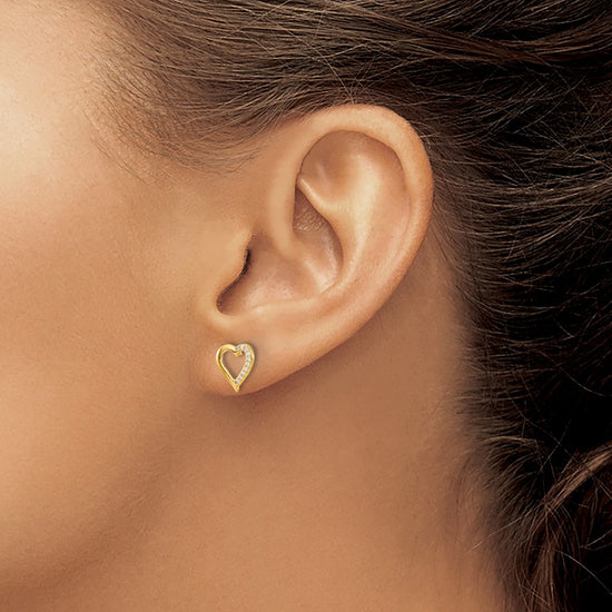 Diamond Heart Post Earrings