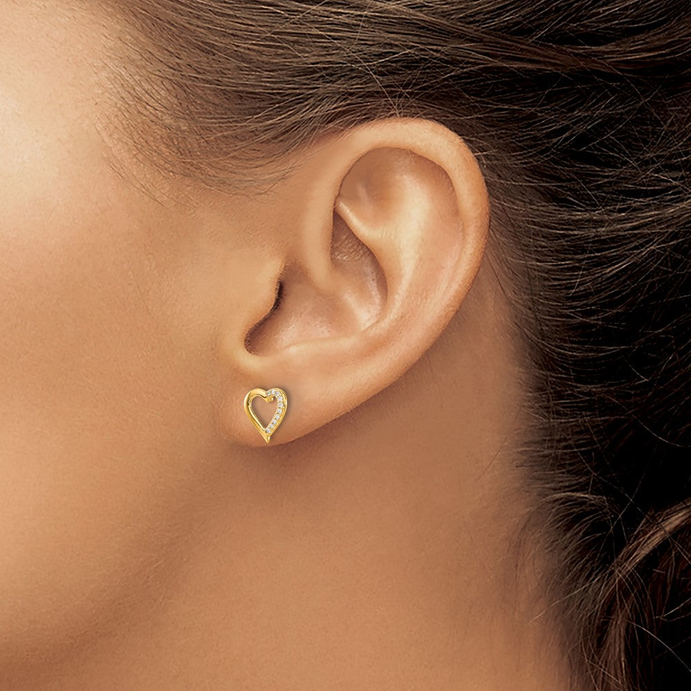 Diamond Heart Post Earrings