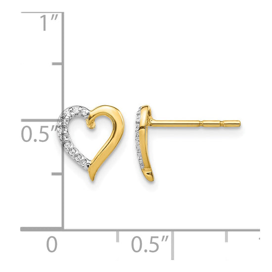 Diamond Heart Post Earrings