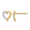 Diamond Heart Post Earrings