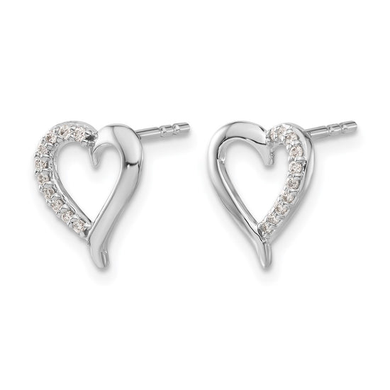 Diamond Heart Post Earrings