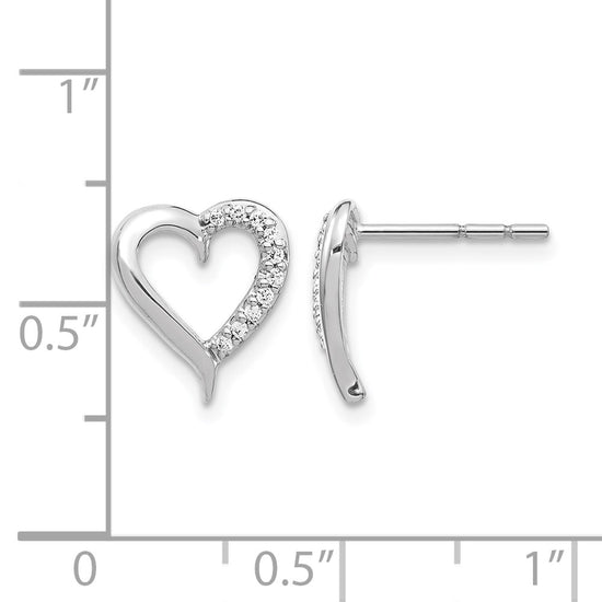 Diamond Heart Post Earrings