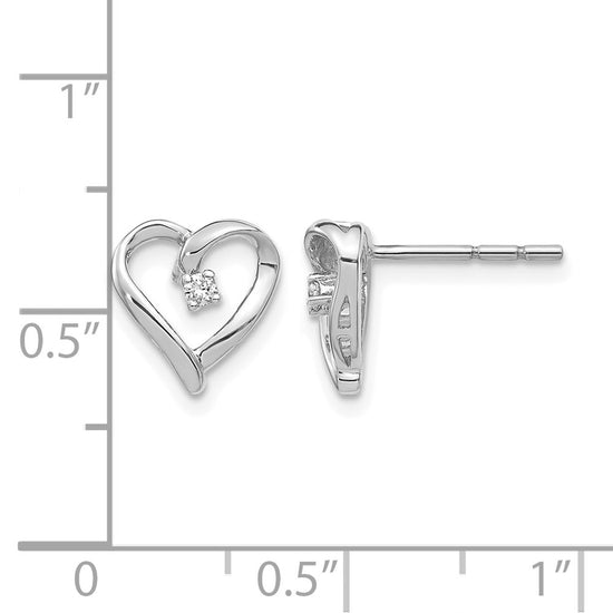 Diamond Heart Post Earrings