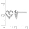 Diamond Heart Post Earrings