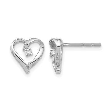 Diamond Heart Post Earrings