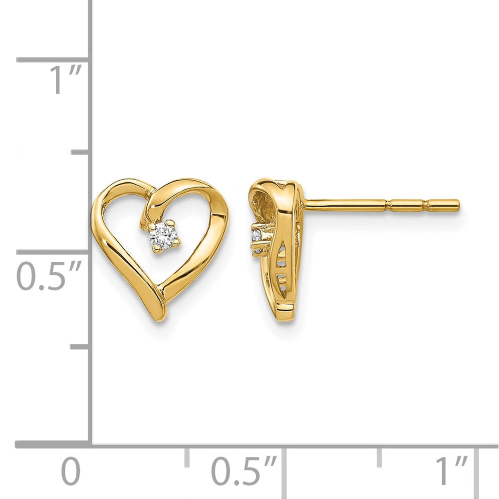 Diamond Heart Post Earrings
