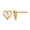 Diamond Heart Post Earrings