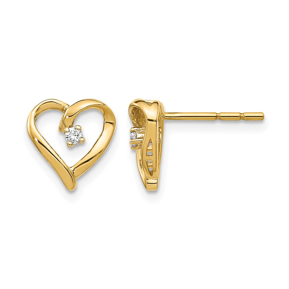 Diamond Heart Post Earrings