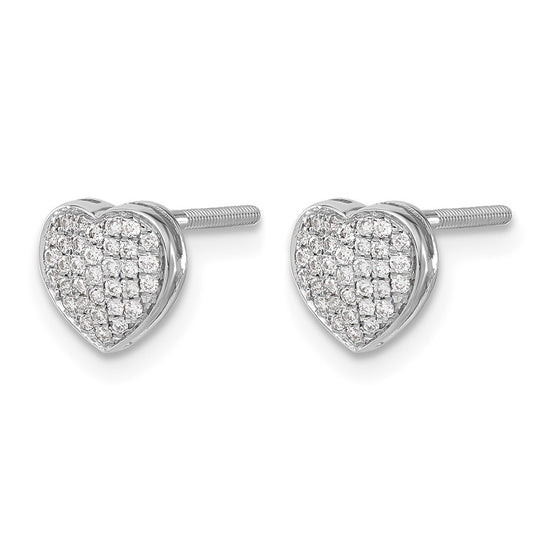 Diamond Heart Post Earrings
