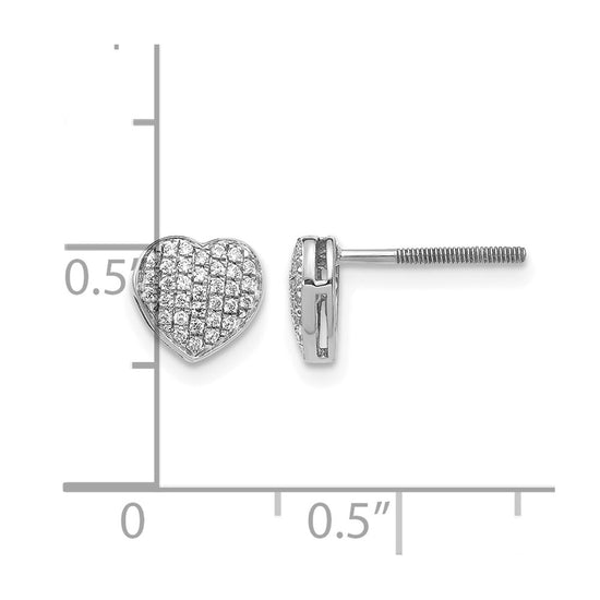 Diamond Heart Post Earrings
