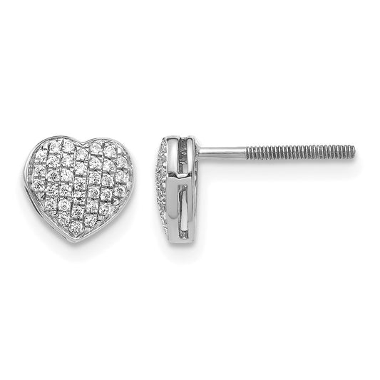 Diamond Heart Post Earrings