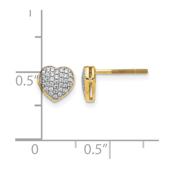 Diamond Heart Post Earrings