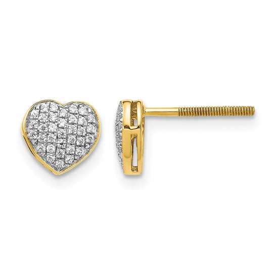 Diamond Heart Post Earrings