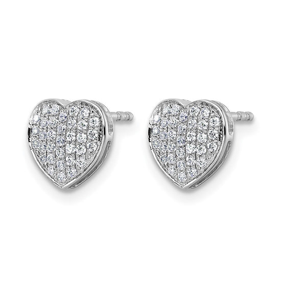 Diamond Heart Post Earrings
