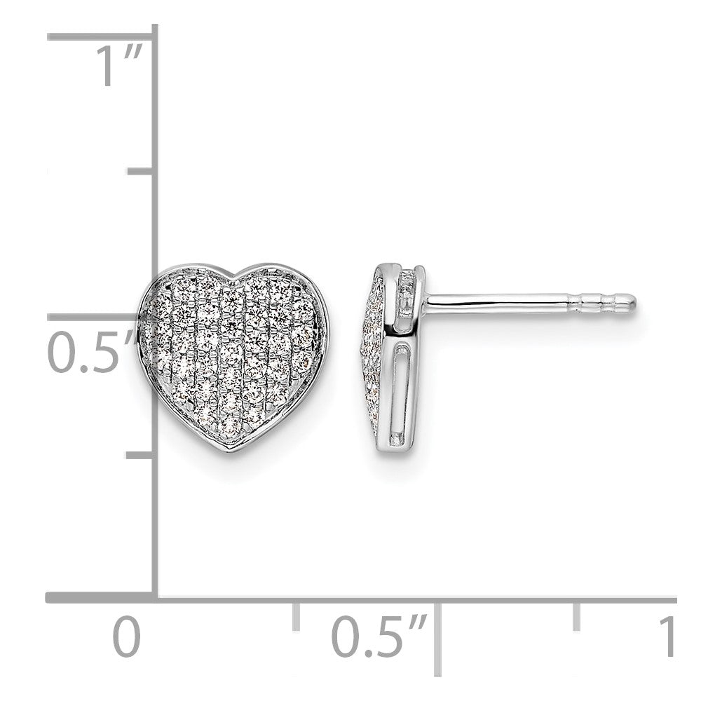 Diamond Heart Post Earrings