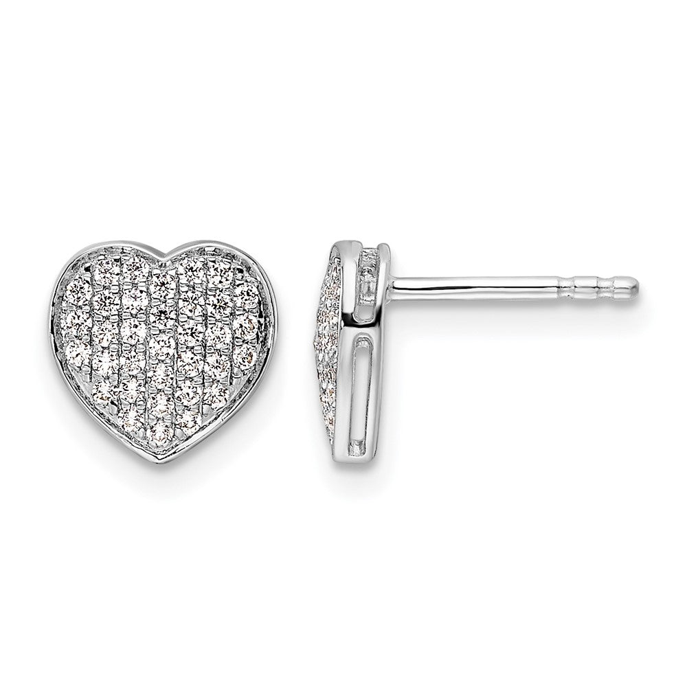 Diamond Heart Post Earrings