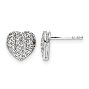 Diamond Heart Post Earrings