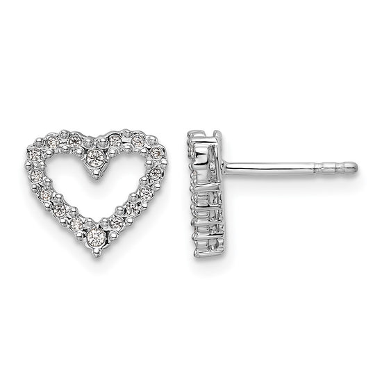 Diamond Heart Post Earrings