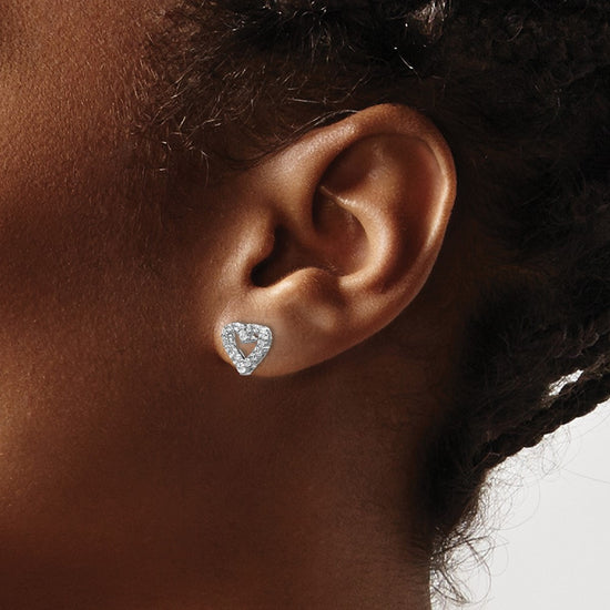 Diamond Heart Post Earrings